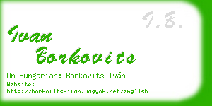 ivan borkovits business card